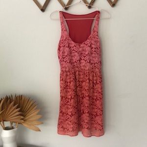 Red Ombré lace urban outfitters dress